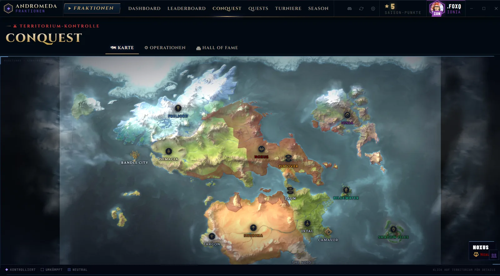 Conquest — die interaktive 3D-Karte von Runeterra